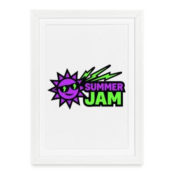 Summer Jam Sun Badge - Framed poster (27 × 37 cm) - white - Front