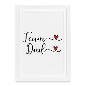 Team Dad Heart Typography Design - Framed poster (27 × 37 cm) - white - Front
