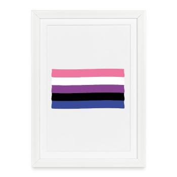 Drapeau de la fierté genderfluid - Affiche encadrée (27 × 37 cm) - blanc - Devant