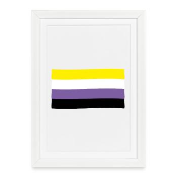 Non-Binary Flag: Pride and Identity - Framed poster (27 × 37 cm) - white - Front