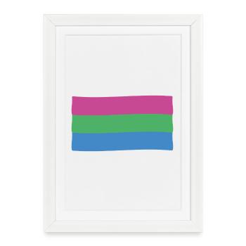 Drapeau polysexuel : fierté et diversité - Affiche encadrée (27 × 37 cm) - blanc - Devant
