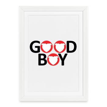 Staffie good boy - 046 - Affiche encadrée (27 × 37 cm) - blanc - Devant