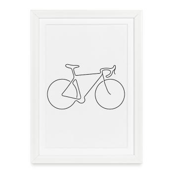 Black Minimalist Bike Silhouette - Framed poster (27 × 37 cm) - white - Front