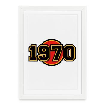 1970 Year of Birth Retro Logo - Framed poster (27 × 37 cm) - white - Front