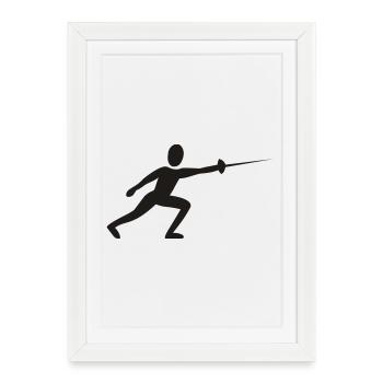 Fencer - Framed poster (27 × 37 cm) - white - Front