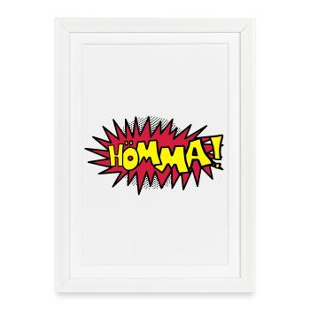 Comic Hömma - Gerahmtes Poster (27 × 37 cm) - Weiß - Vorne
