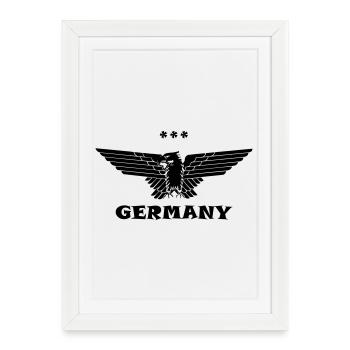 Allemagne Eagle Allemagne noir - Affiche encadrée (27 × 37 cm) - blanc - Devant