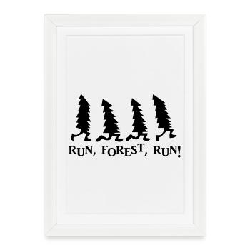 Run Forest Run - Framed poster (27 × 37 cm) - white - Front