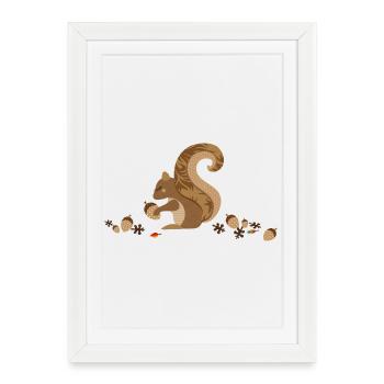 A squirrel with an acorn - Framed poster (27 × 37 cm) - white - Front