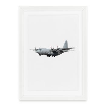 C-130 Hercules - Affiche encadrée (27 × 37 cm) - blanc - Devant