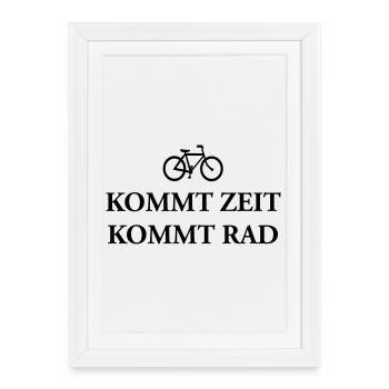 Venez à vélo temps T-Shirts - Affiche encadrée (27 × 37 cm) - blanc - Devant