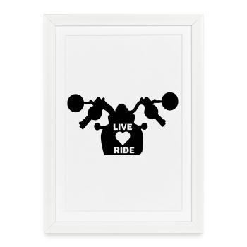 Moto ma vie, mon amour, moto - Affiche encadrée (27 × 37 cm) - blanc - Devant