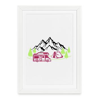 Holidays in the mountains - Framed poster (27 × 37 cm) - white - Front