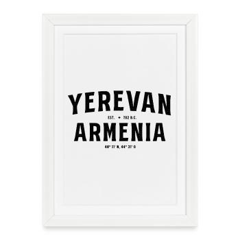 Yerevan Armenia Design with Foundation Year and Koor - Framed poster (27 × 37 cm) - white - Front