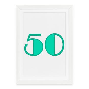 50. HAPPY BIRTHDAY. JOYEUX ANNIVERSAIRE - Affiche encadrée (27 × 37 cm) - blanc - Devant