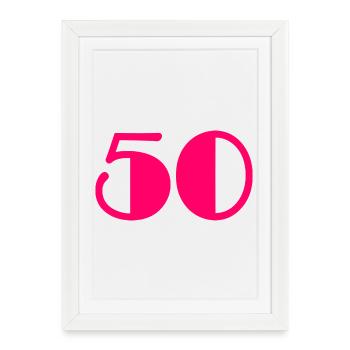 50. GEBURTSTAG. ALLES GUTE ZUM GEBURTSTAG! - Gerahmtes Poster (27 × 37 cm) - Weiß - Vorne