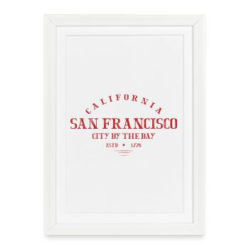 San Francisco | La ville au bord de la baie - Affiche encadrée (27 × 37 cm) - blanc - Devant