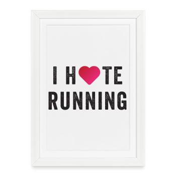 I Love/Hate Running - Framed poster (27 × 37 cm) - white - Front