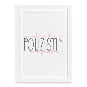 Polizistin Geschenk Polizei Beamtin Beruf - Gerahmtes Poster (27 × 37 cm) - Weiß - Vorne