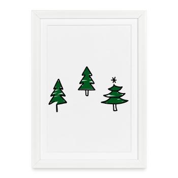 Design pour Noël - Affiche encadrée (27 × 37 cm) - blanc - Devant