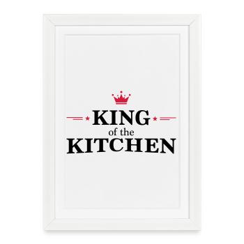 Tablier de cuisine pour homme - Affiche encadrée (27 × 37 cm) - blanc - Devant