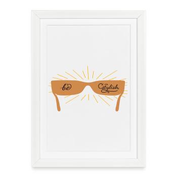 be stylish with sunglasses - Framed poster (27 × 37 cm) - white - Front