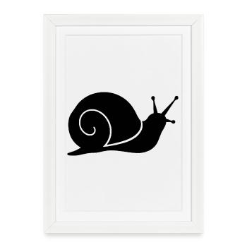 Simple Snail Silhouette - Framed poster (27 × 37 cm) - white - Front