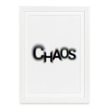 Chad's Groovy Neon Lettering - Framed poster (27 × 37 cm) - white - Front