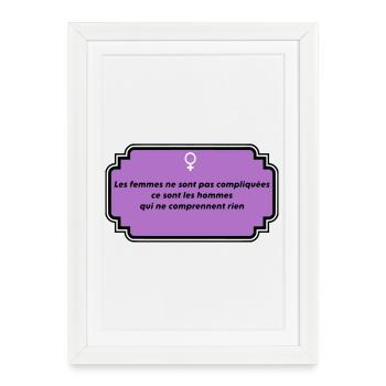 Message féminisme et liberté féminine - Affiche encadrée (27 × 37 cm) - blanc - Devant