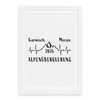 TRAVERSER LES ALPES 2026 Oberstdorf, Merano - Affiche encadrée (27 × 37 cm) - blanc - Devant