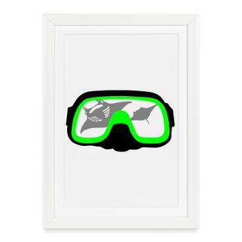 Lunettes de plongée - Affiche encadrée (27 × 37 cm) - blanc - Devant