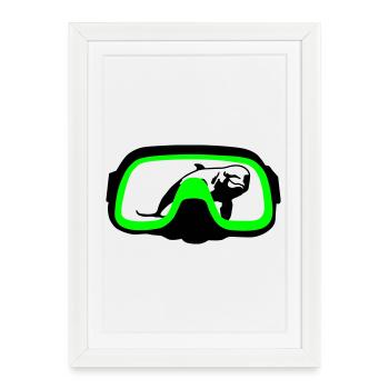 Lunettes de plongée - Affiche encadrée (27 × 37 cm) - blanc - Devant