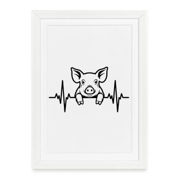 Battement de cœur de cochon – Doux Porcelet - Affiche encadrée (27 × 37 cm) - blanc - Devant