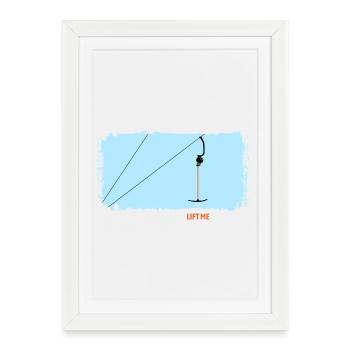 Ankerlift | Lift-me, ski, sports d’hiver, forfaits ski - Affiche encadrée (27 × 37 cm) - blanc - Devant
