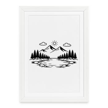 Icône nature des montagnes en plein air - Affiche encadrée (27 × 37 cm) - blanc - Devant