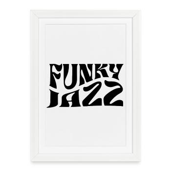 Funky Jazz music logo design - Framed poster (27 × 37 cm) - white - Front