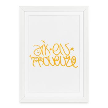 T-shirt graffiti d’art de rue Aix en Provence - Affiche encadrée (27 × 37 cm) - blanc - Devant