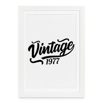 1977 Né en 1977, 56e anniversaire - Affiche encadrée (27 × 37 cm) - blanc - Devant