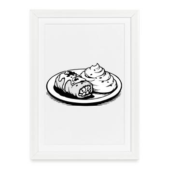 Golubzi cabbage wrap with mashed potatoes - Framed poster (27 × 37 cm) - white - Front