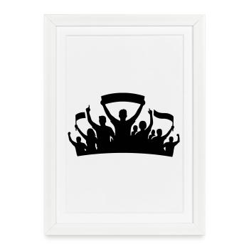 Fans Group Silhouette - Framed poster (27 × 37 cm) - white - Front
