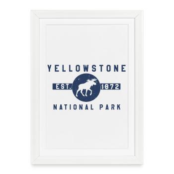 Parc national de Yellowstone fondé en 1872 - Affiche encadrée (27 × 37 cm) - blanc - Devant