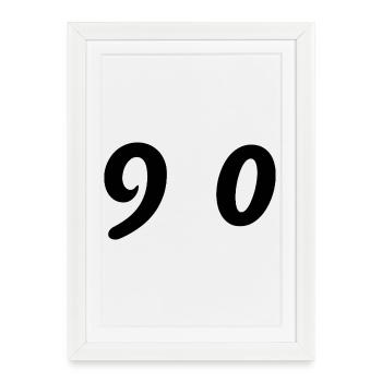 90. 90 ANS. 90e ANNIVERSAIRE. ANNIVERSAIRE 90 ANS. - Affiche encadrée (27 × 37 cm) - blanc - Devant