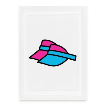 Visières Rétro des Sun Visors des années 90 - Affiche encadrée (27 × 37 cm) - blanc - Devant