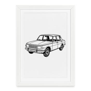 Wartburg 353 - Framed poster (27 × 37 cm) - white - Front