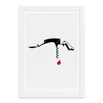 Couteau de serveur avec des gouttes - Affiche encadrée (27 × 37 cm) - blanc - Devant