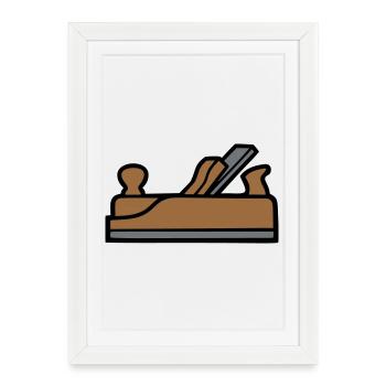 Planer Carpenter Icon - Framed poster (27 × 37 cm) - white - Front
