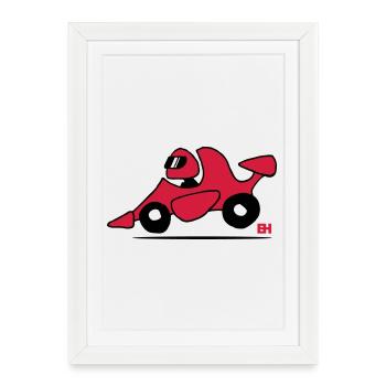 Race car - Framed poster (27 × 37 cm) - white - Front
