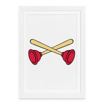 Pömpel crossed - Gerahmtes Poster (27 × 37 cm) - Weiß - Vorne
