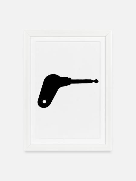 Traktor tenningsnøkkelen - Innrammet plakat (27 × 37 cm) - hvit