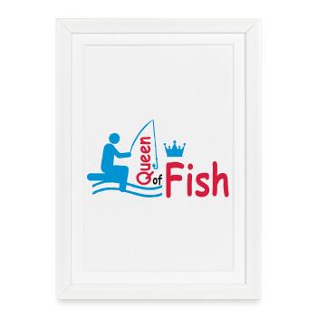 poisson - Affiche encadrée (27 × 37 cm) - blanc - Devant